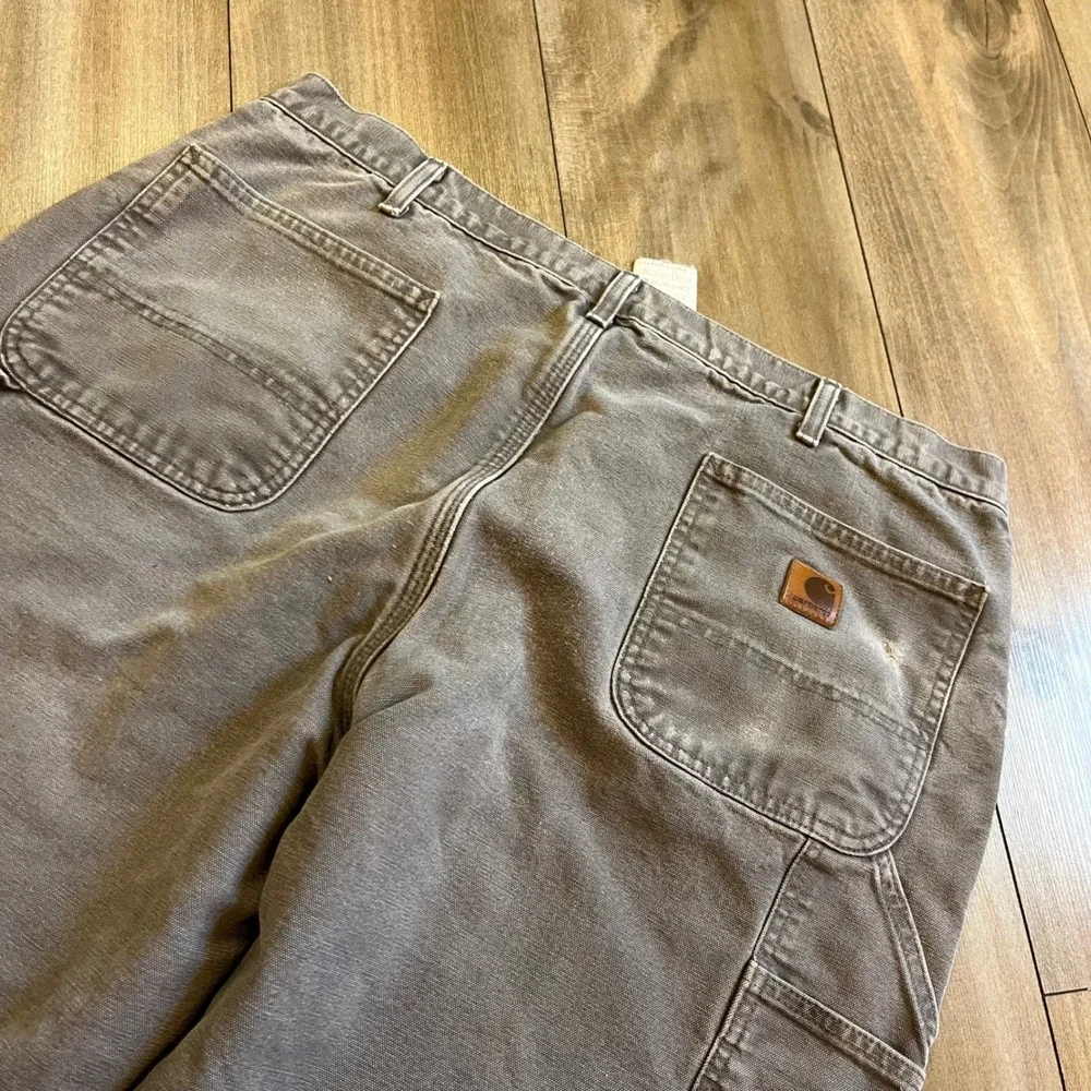 Carhartt B111 GVL Flannel Lined Duck Canvas Carpenter Pants Gray 40x32 Mens - Picture 7 of 7